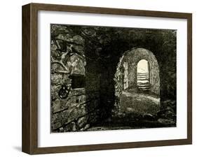 Dungeons in the Castle Below Queen Mary's Room. Illustration from Cassell's 'Old and New Edinburgh'-null-Framed Giclee Print