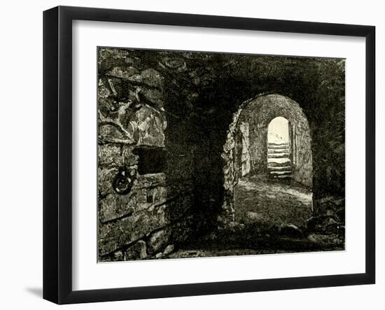 Dungeons in the Castle Below Queen Mary's Room. Illustration from Cassell's 'Old and New Edinburgh'-null-Framed Giclee Print