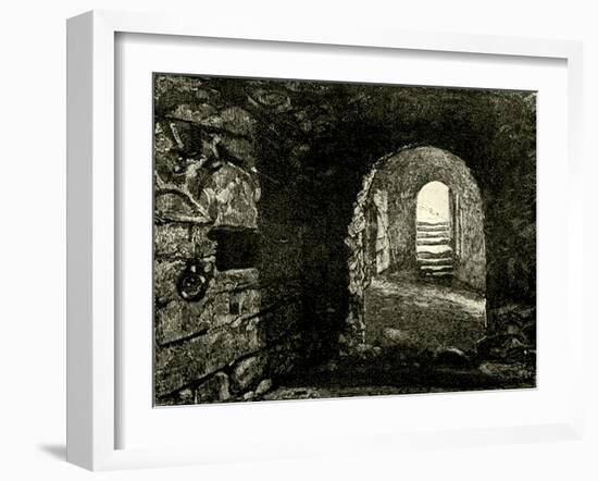 Dungeons in the Castle Below Queen Mary's Room. Illustration from Cassell's 'Old and New Edinburgh'-null-Framed Giclee Print