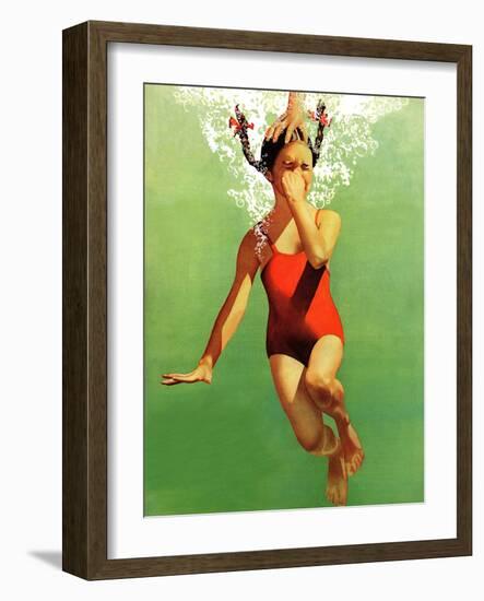 "Dunked Under Water," August 9, 1941-John Hyde Phillips-Framed Premium Giclee Print