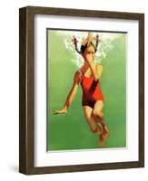 "Dunked Under Water," August 9, 1941-John Hyde Phillips-Framed Giclee Print