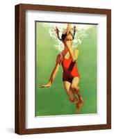 "Dunked Under Water," August 9, 1941-John Hyde Phillips-Framed Giclee Print