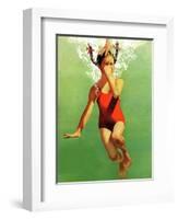 "Dunked Under Water," August 9, 1941-John Hyde Phillips-Framed Giclee Print