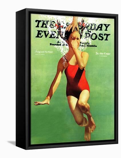"Dunked Under Water," Saturday Evening Post Cover, August 9, 1941-John Hyde Phillips-Framed Stretched Canvas
