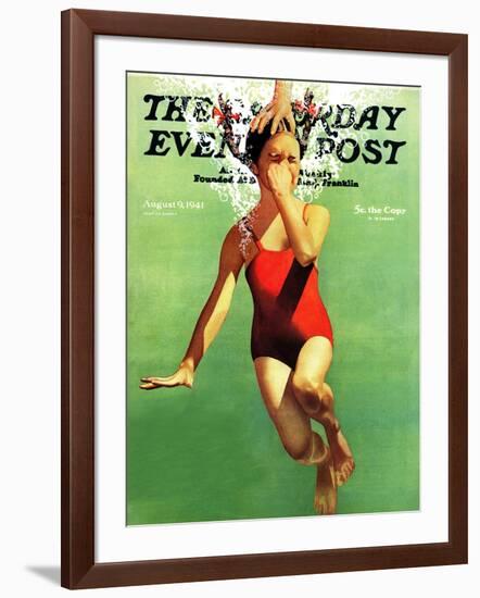 "Dunked Under Water," Saturday Evening Post Cover, August 9, 1941-John Hyde Phillips-Framed Giclee Print