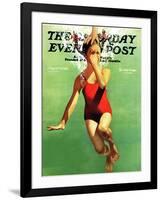 "Dunked Under Water," Saturday Evening Post Cover, August 9, 1941-John Hyde Phillips-Framed Giclee Print