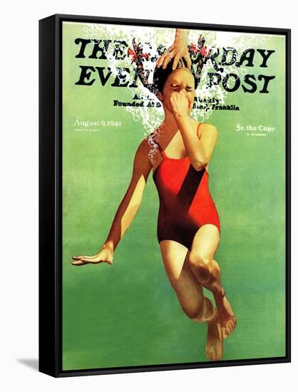 "Dunked Under Water," Saturday Evening Post Cover, August 9, 1941-John Hyde Phillips-Framed Stretched Canvas