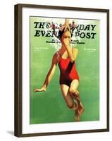 "Dunked Under Water," Saturday Evening Post Cover, August 9, 1941-John Hyde Phillips-Framed Giclee Print