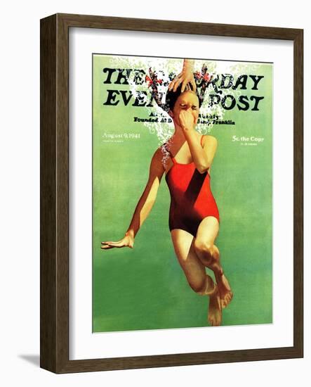 "Dunked Under Water," Saturday Evening Post Cover, August 9, 1941-John Hyde Phillips-Framed Giclee Print