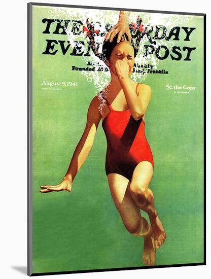 "Dunked Under Water," Saturday Evening Post Cover, August 9, 1941-John Hyde Phillips-Mounted Giclee Print