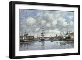 Dunkerque, Le Bassin des Hollandais, 1889-Eugène Boudin-Framed Giclee Print