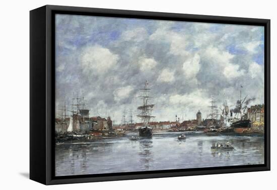 Dunkerque, Le Bassin des Hollandais, 1889-Eugène Boudin-Framed Stretched Canvas