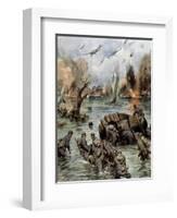 Dunkirk Evacuation-Achille Beltrame-Framed Art Print
