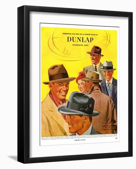 Dunlap, Magazine Advertisement, USA, 1950-null-Framed Giclee Print