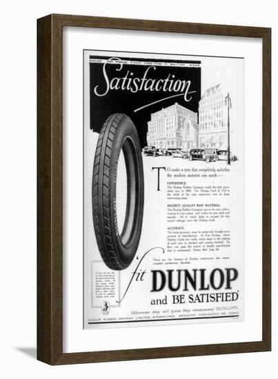 Dunlop Advertisment, 1923-null-Framed Giclee Print