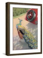 Dunlop Tyre Advertisement, Featuring a Peacock-null-Framed Art Print