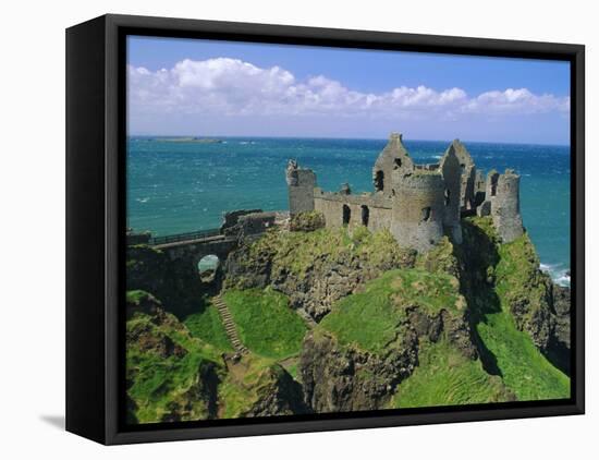 Dunluce Castle on Rocky Coastline, County Antrim, Ulster, Northern Ireland, UK, Europe-Gavin Hellier-Framed Stretched Canvas