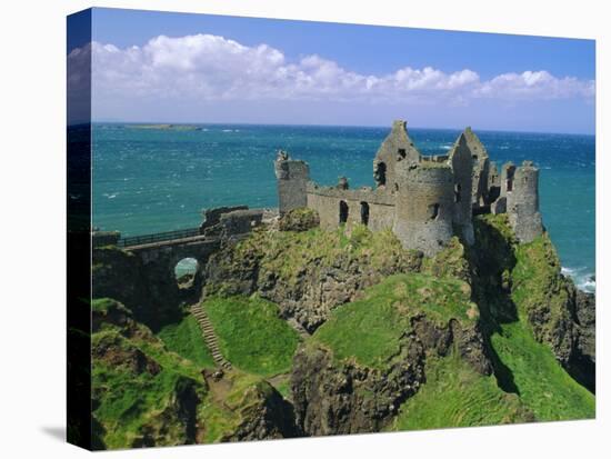 Dunluce Castle on Rocky Coastline, County Antrim, Ulster, Northern Ireland, UK, Europe-Gavin Hellier-Stretched Canvas