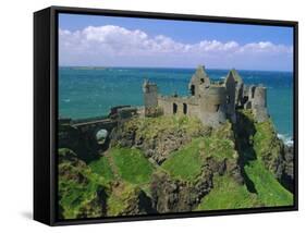 Dunluce Castle on Rocky Coastline, County Antrim, Ulster, Northern Ireland, UK, Europe-Gavin Hellier-Framed Stretched Canvas