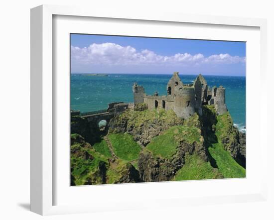 Dunluce Castle on Rocky Coastline, County Antrim, Ulster, Northern Ireland, UK, Europe-Gavin Hellier-Framed Photographic Print