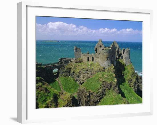 Dunluce Castle on Rocky Coastline, County Antrim, Ulster, Northern Ireland, UK, Europe-Gavin Hellier-Framed Photographic Print