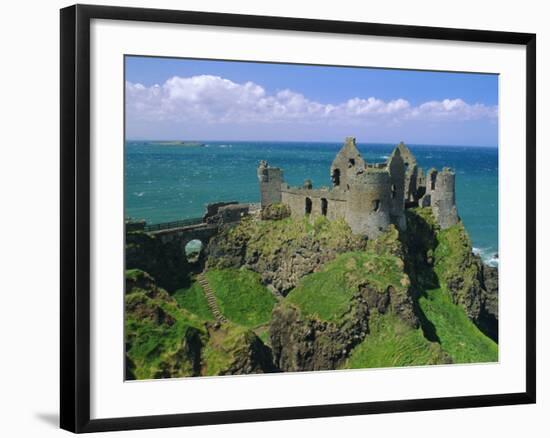 Dunluce Castle on Rocky Coastline, County Antrim, Ulster, Northern Ireland, UK, Europe-Gavin Hellier-Framed Photographic Print