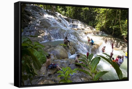 Dunns River Falls, Ocho Rios, Jamaica, West Indies, Caribbean, Central America-Doug Pearson-Framed Stretched Canvas
