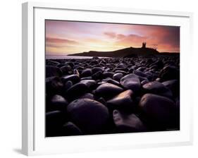 Dunstanburgh Castle at Sunrise from Boulderfield at Embleton Bay, Northumberland (Northumbria)-Lee Frost-Framed Photographic Print