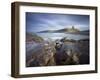 Dunstanburgh Castle with Rocky Coastline in Foreground, Embleton Bay, England-Lee Frost-Framed Photographic Print