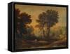 'Dunster Castle: Sunset', c1850, (1935)-Anthony Vandyke Copley Fielding-Framed Stretched Canvas