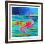 Duo Flamingos-Anne Ormsby-Framed Art Print