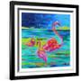 Duo Flamingos-Anne Ormsby-Framed Art Print