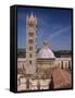 Duomo and 14th Century Campanile, Siena, Tuscany, Italy-Patrick Dieudonne-Framed Stretched Canvas