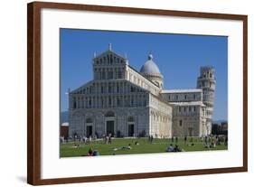 Duomo and Leaning Tower, UNESCO World Heritage Site, Pisa, Tuscany, Italy, Europe-Charles Bowman-Framed Photographic Print