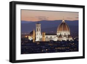 Duomo at Night from Piazza Michelangelo, Florencetuscany, Italy, Europe-Stuart Black-Framed Photographic Print