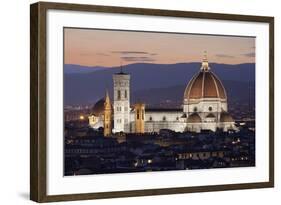 Duomo at Night from Piazza Michelangelo, Florencetuscany, Italy, Europe-Stuart Black-Framed Photographic Print