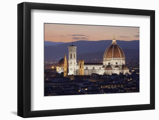 Duomo at Night from Piazza Michelangelo, Florencetuscany, Italy, Europe-Stuart Black-Framed Photographic Print