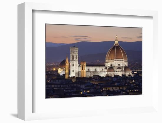 Duomo at Night from Piazza Michelangelo, Florencetuscany, Italy, Europe-Stuart Black-Framed Photographic Print