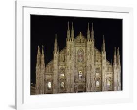 Duomo at Night, Milan, Lombardy, Italy, Europe-Vincenzo Lombardo-Framed Photographic Print