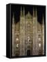 Duomo at Night, Milan, Lombardy, Italy, Europe-Vincenzo Lombardo-Framed Stretched Canvas