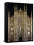 Duomo at Night, Milan, Lombardy, Italy, Europe-Vincenzo Lombardo-Framed Stretched Canvas