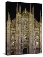 Duomo at Night, Milan, Lombardy, Italy, Europe-Vincenzo Lombardo-Stretched Canvas