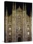 Duomo at Night, Milan, Lombardy, Italy, Europe-Vincenzo Lombardo-Stretched Canvas