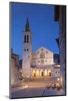 Duomo (Cathedral) in Piazza Del Duomo at Dusk, Spoleto, Umbria, Italy-Ian Trower-Mounted Photographic Print