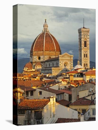Duomo, Florence Cathedral at Sunset, Basilica of Saint Mary of the Flower, Florence, Italy-Adam Jones-Stretched Canvas