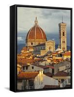 Duomo, Florence Cathedral at Sunset, Basilica of Saint Mary of the Flower, Florence, Italy-Adam Jones-Framed Stretched Canvas