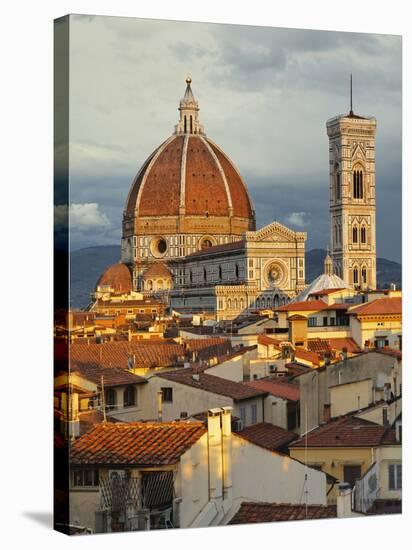 Duomo, Florence Cathedral at Sunset, Basilica of Saint Mary of the Flower, Florence, Italy-Adam Jones-Stretched Canvas