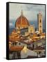 Duomo, Florence Cathedral at Sunset, Basilica of Saint Mary of the Flower, Florence, Italy-Adam Jones-Framed Stretched Canvas