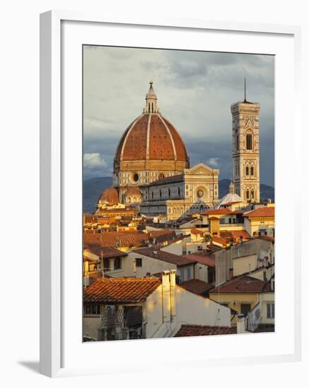 Duomo, Florence Cathedral at Sunset, Basilica of Saint Mary of the Flower, Florence, Italy-Adam Jones-Framed Photographic Print