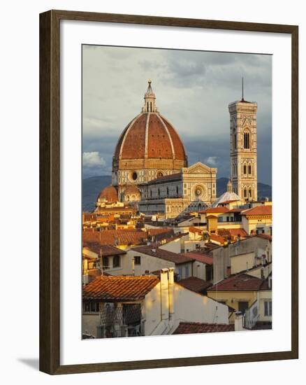 Duomo, Florence Cathedral at Sunset, Basilica of Saint Mary of the Flower, Florence, Italy-Adam Jones-Framed Photographic Print